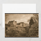 Edinburgh Castle Sepia Photograph 招待状 (正面/裏面)
