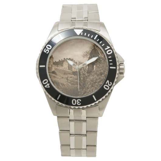 Edinburgh Castle Sepia Photograph 腕時計 (正面)