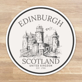Edinburgh Castle Sticker | Vintage Travel Art シール