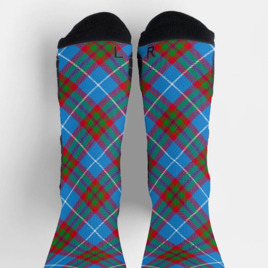 Edinburgh City Tartan Plaid Blue Red Purple ソックス (上部)