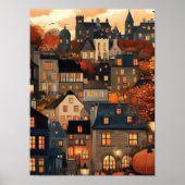 Edinburgh Illustration Edinburgh Print Autumn Scot ポスター (正面)