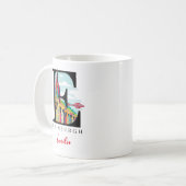 Edinburgh Monogram Letter E Personalized Gift コーヒーマグカップ (正面左)