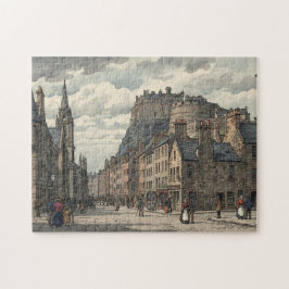 Edinburgh Old Town Japanese Woodblock Print ジグソーパズル