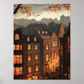 Edinburgh Print Edinburgh Illustration Scotland Pr ポスター (正面)