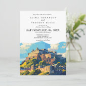 Edinburgh Scotland Wedding Invitation Retro 招待状 (スタンド正面)