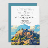 Edinburgh Scotland Wedding Invitation Retro 招待状 (正面/裏面)