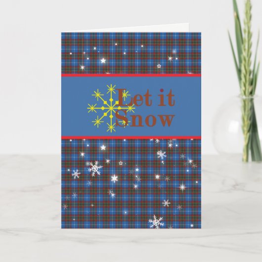 Edinburgh Scottish Tartan Let It Snow シーズンカード (正面)