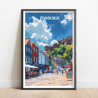 Edinburgh Travel Poster Royal Mile Edinburgh Print ポスター