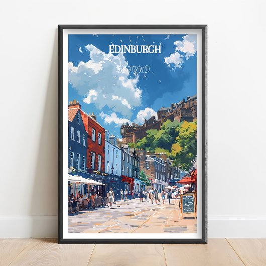 Edinburgh Travel Poster Royal Mile Edinburgh Print ポスター