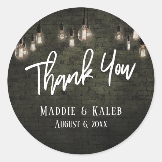 Edison Lightsはっきりした付き工業用レンガ ラウンドシール (正面)