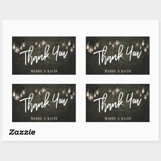 Edison Lights付き工業用レンガ 長方形シール (シート)