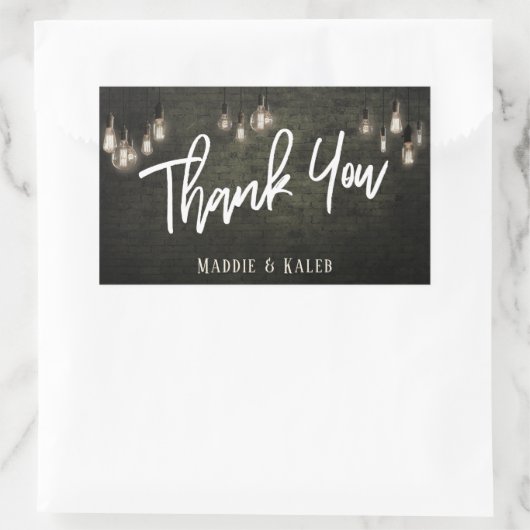 Edison Lights付き工業用レンガ 長方形シール (バッグ)