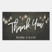 Edison Lights付き工業用レンガ 長方形シール (正面)