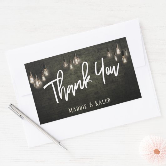 Edison Lights付き工業用レンガ 長方形シール (封筒)