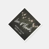 Edison Lights感謝してい付きLove and Industrial Bricks スタンダードカクテルナプキン (角)