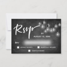 Edison Lights Chalkboard書道モダンRSVP