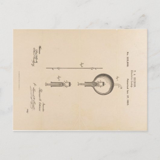 edison-patent-light-bulb-postkage-u.s. ポストカード (正面)
