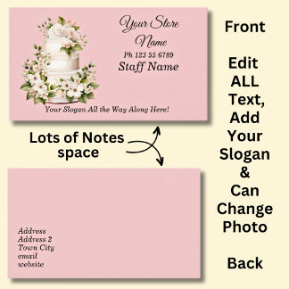 Edit ALL Details & Change Photo Cake Store  名刺