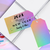Edit YEAR, Gradient Rainbow Happy New Year 202X ギフトタグ