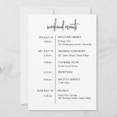 EDITABLEの結婚Welcome Letter & Timeline Card 招待状 (裏面)