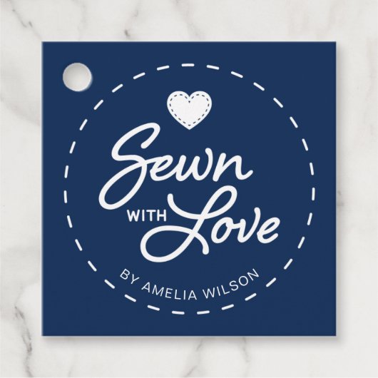 EDITABLE背景色の縫い付け愛ラベル フェイバータグ (正面)