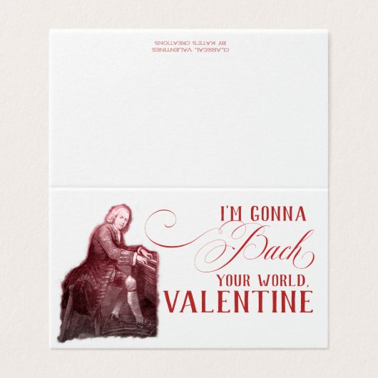 EDITABLE クラシカル Music w / Bach Valentine Card (外部フラット)