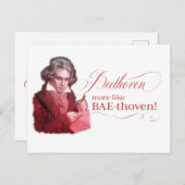 EDITABLE クラシカル Music w / Beethoven Valentine シーズンポストカード (正面/裏面)