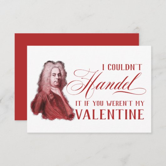 EDITABLE クラシカル Music w / Handel Valentine Card 招待状 (正面/裏面)