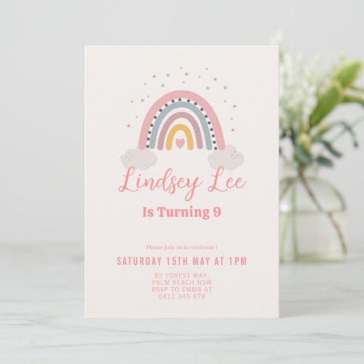 Editable 1st 2nd 3rd 9th 10th 20th 30th Birthday 招待状 (スタンド正面)