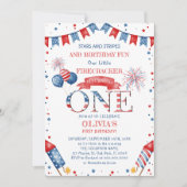 EDITABLE 4th of 7月1日誕生日招待状 招待状 (正面)