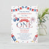 EDITABLE 4th of 7月1日誕生日招待状 招待状 (スタンド正面)