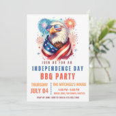 EDITABLE 4th of 7月Backyard BBQ Fireworks Neighb 招待状 (スタンド正面)