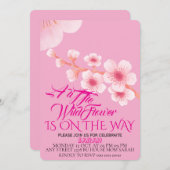 Editable A Little Wildflower Baby Shower Invitatio 招待状 (正面/裏面)