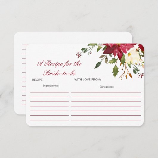 Editable A Recipe for the Bride-to-be Card エンクロージャーカード (正面/裏面)