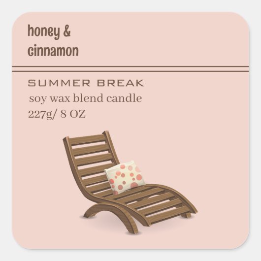 Editable Adirondack Chair Summer スクエアシール (正面)