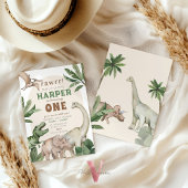 Editable "AGE" Dinosaurs Trex Wild Birthday 招待状