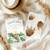 Editable "AGE" Dinosaurs Trex Wild Birthday 招待状