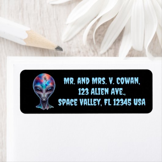 Editable Alien Being Return Address ラベル (インサイチュ)