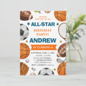Editable All Star Sports Birthday Invitation 招待状 (スタンド正面)
