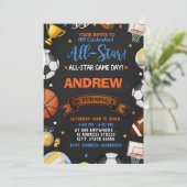 Editable All Star Sports Birthday Invitation 招待状 (スタンド正面)