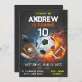 Editable All Star Sports Birthday Invitation 招待状 (正面/裏面)