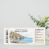 Editable Amalfi Coast Trip Boarding Pass Ticket 招待状 (スタンド正面)