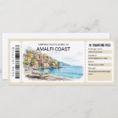 Editable Amalfi Coast Trip Boarding Pass Ticket 招待状 (正面/裏面)