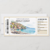 Editable Amalfi Coast Trip Boarding Pass Ticket 招待状 (正面)
