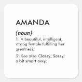Editable Amanda name definition, custom name スクエアシール (正面)