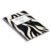 Editable Animal Zebra Black White ノートブック (右側)