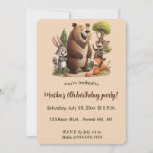 Editable Animals of the Forest Birthday 招待状 (正面)