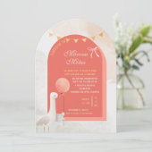 Editable Aqiqah for Baby Girl | Arch Shape Cute Go 招待状 (スタンド正面)