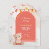 Editable Aqiqah for Baby Girl | Pink Arch Design  招待状 (正面/裏面)