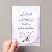 Editable Aqiqah for Baby Greeting Card It’s a Girl アクリル招待状 (インサイチュ (ポータブル))